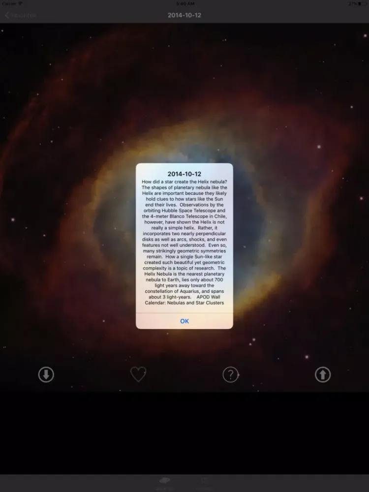 Tangkapan skrin Space Pictures iPad 