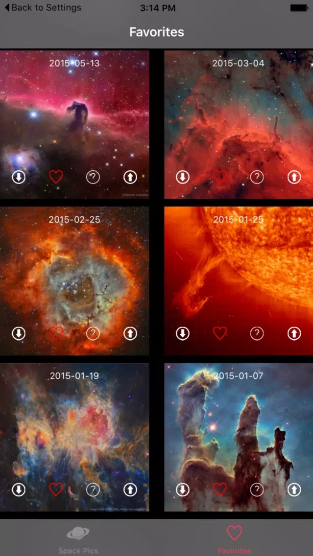 Ảnh chụp màn hình của Space Pictures