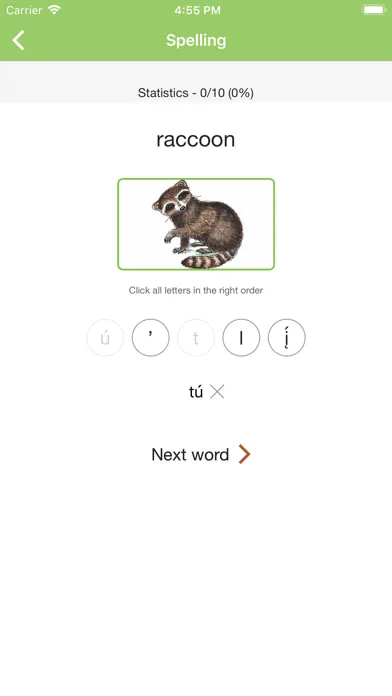 Ảnh chụp màn hình của SanCarlos Apache Vocab Builder