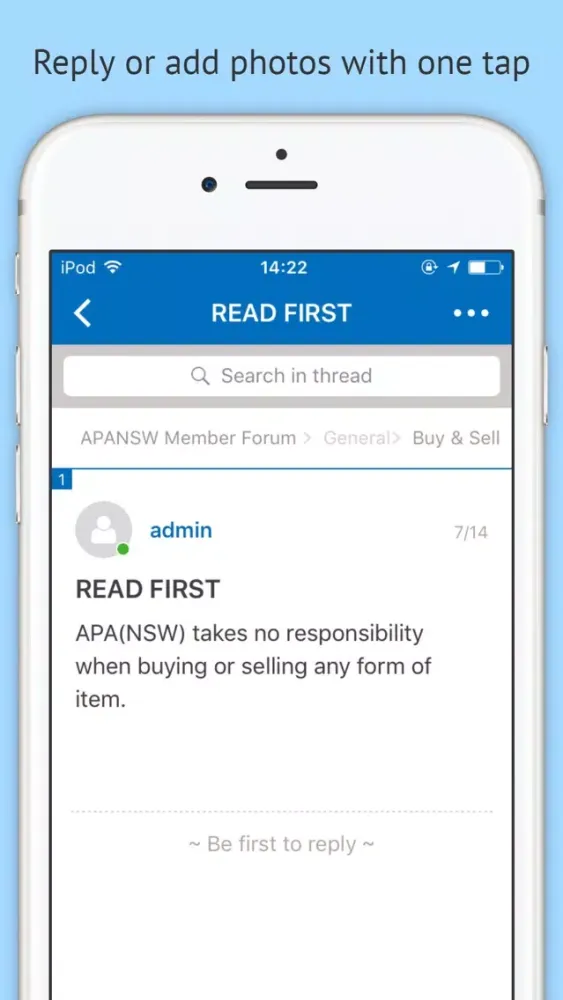 Tangkapan skrin APA(NSW) Member Forum