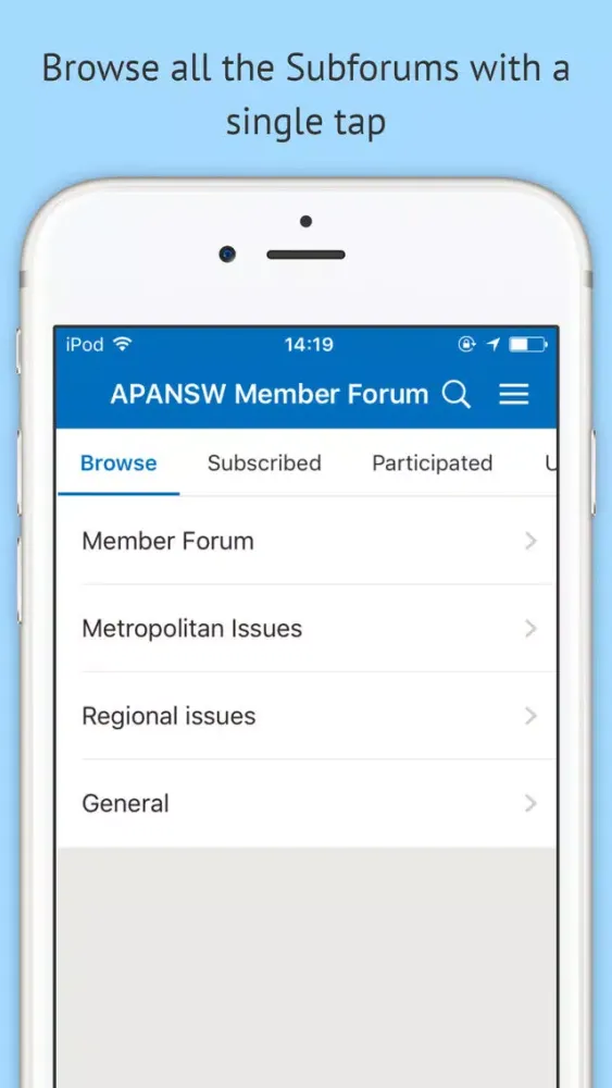 Tangkapan skrin APA(NSW) Member Forum