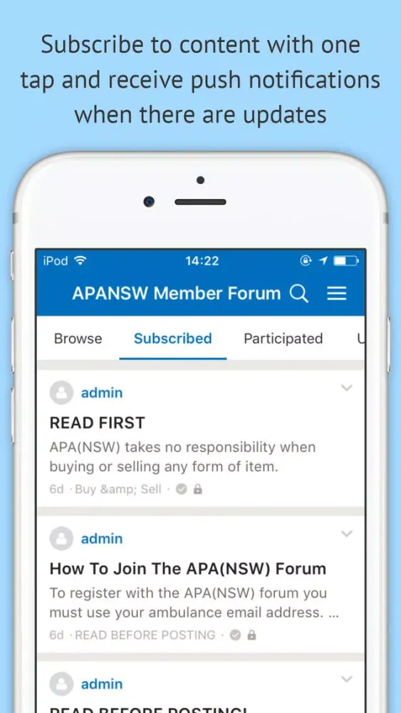 Tangkapan skrin APA(NSW) Member Forum
