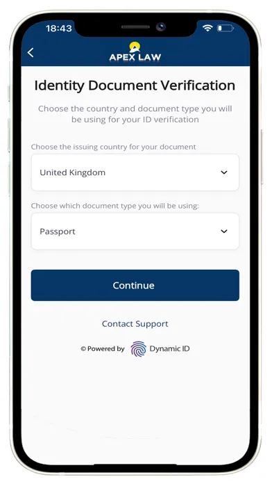 Zrzuty ekranu Apex Law Client Onboarding