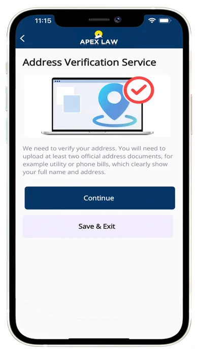 Zrzuty ekranu Apex Law Client Onboarding