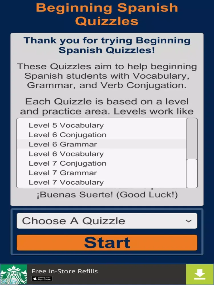 Beginning Spanish Quizzles iPad  スクリーンショット
