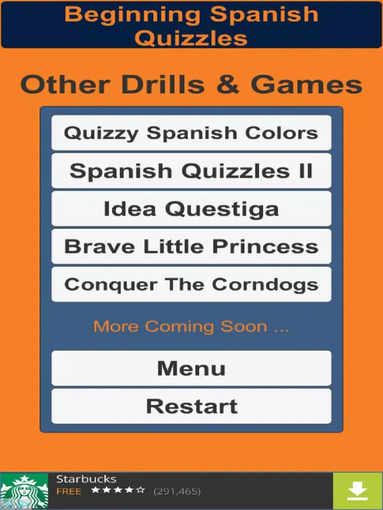 Beginning Spanish Quizzles iPad  スクリーンショット