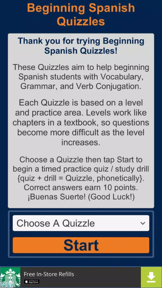Beginning Spanish Quizzles スクリーンショット