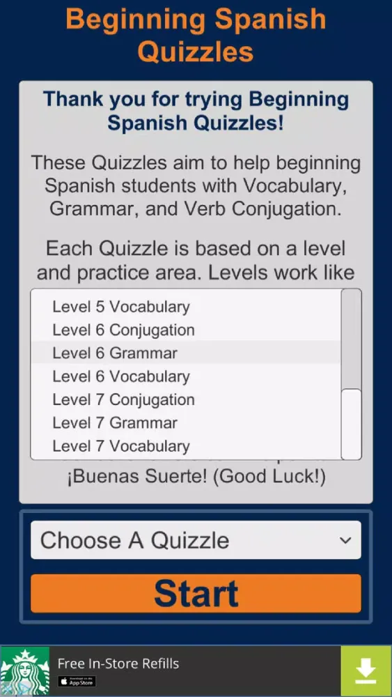 Beginning Spanish Quizzles スクリーンショット