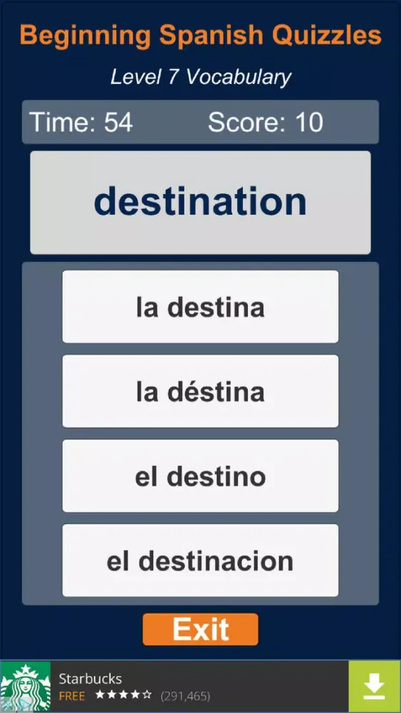 Beginning Spanish Quizzles スクリーンショット