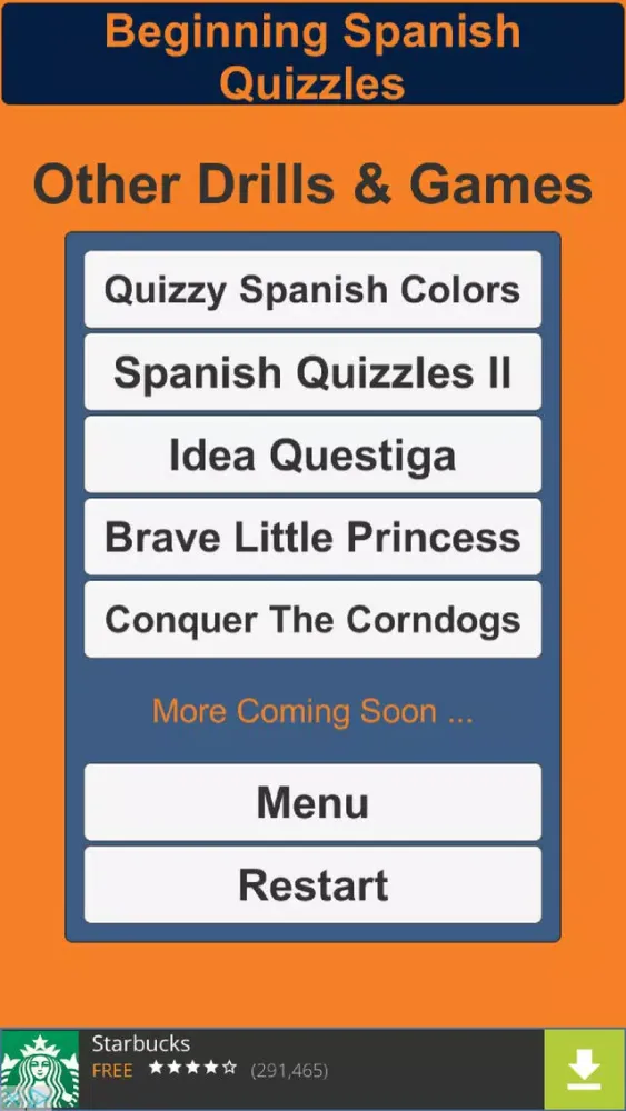Beginning Spanish Quizzles スクリーンショット