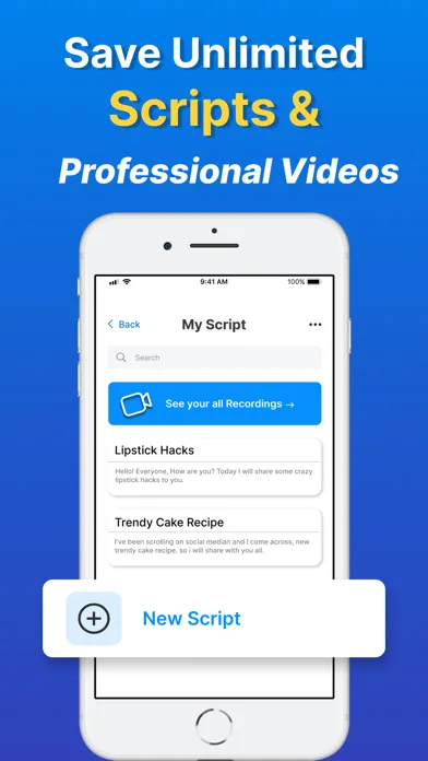 Ảnh chụp màn hình của Teleprompter - AI Captions App