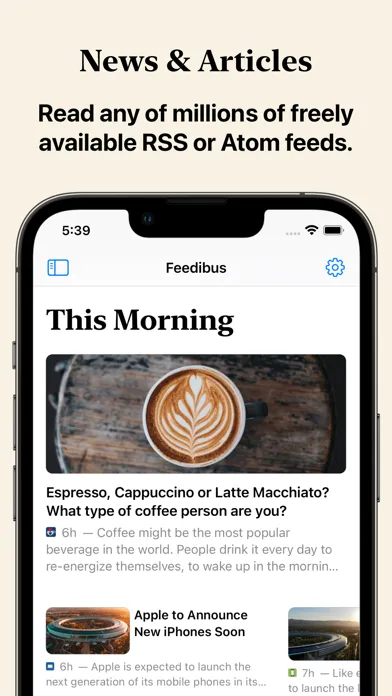 Tangkapan layar Feedibus — RSS Feed Reader