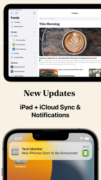 Tangkapan layar Feedibus — RSS Feed Reader