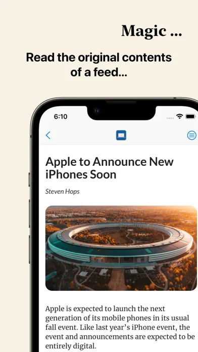 Tangkapan layar Feedibus — RSS Feed Reader