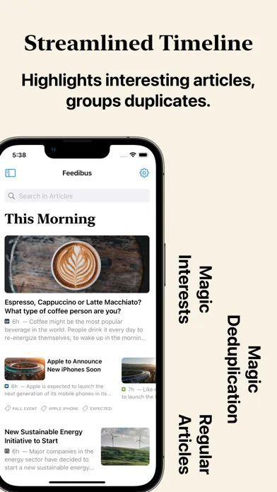 Tangkapan layar Feedibus — RSS Feed Reader
