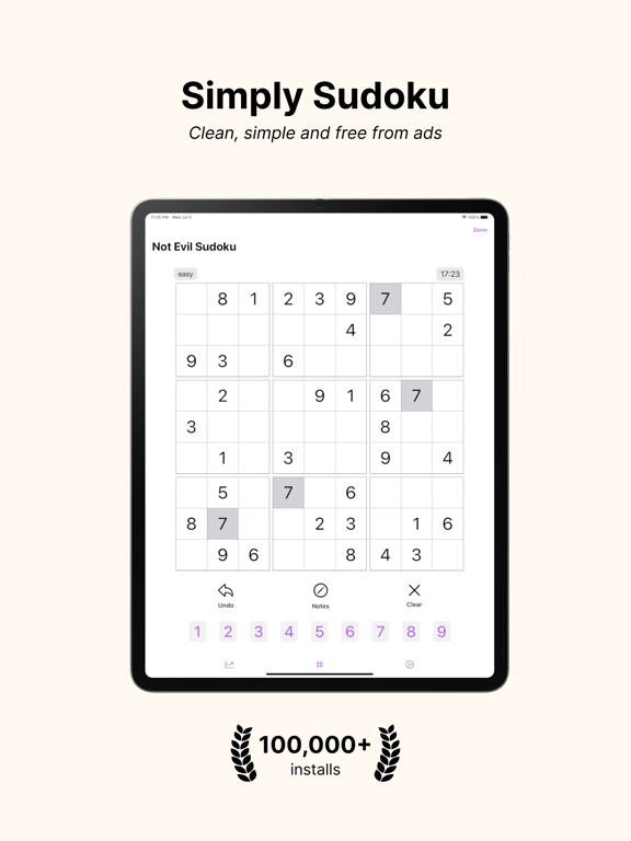 ภาพหน้าจอของ Not Evil Sudoku iPad 