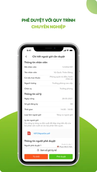 Tangkapan layar VnResource HRM EX Portal