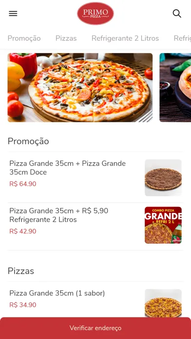 Tangkapan skrin Primo Pizza