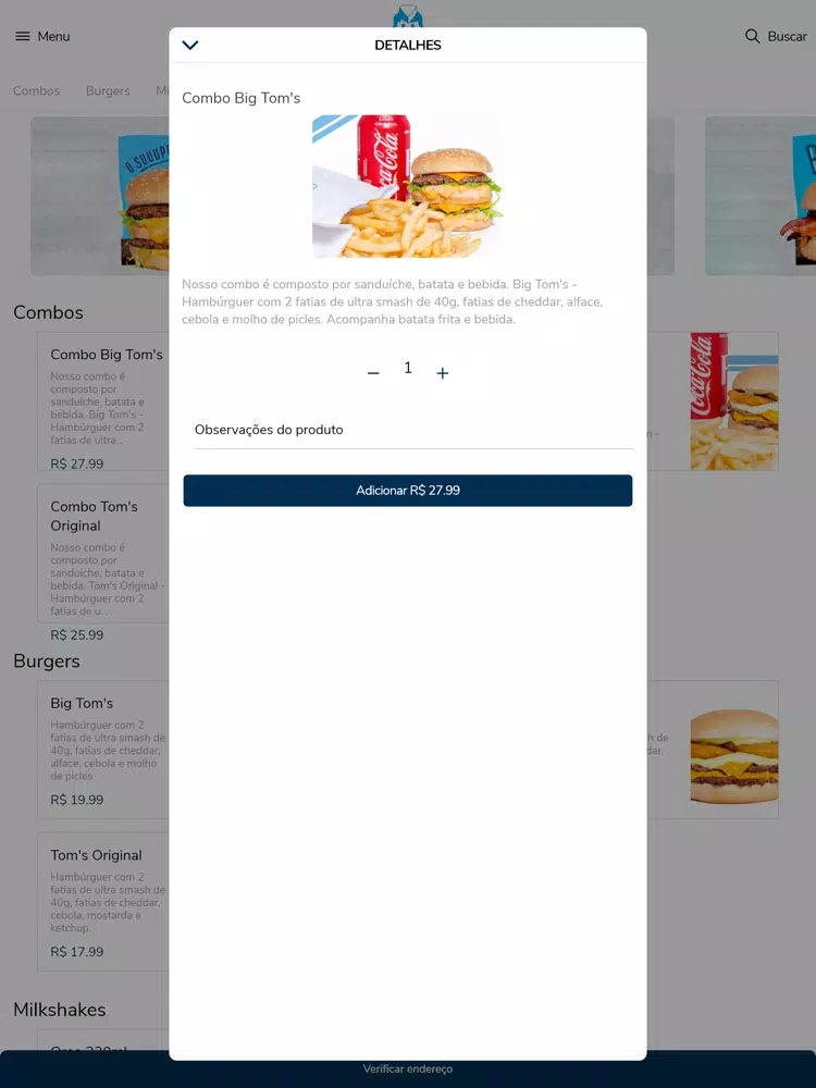Toms Burger iPad  स्क्रीनशॉट