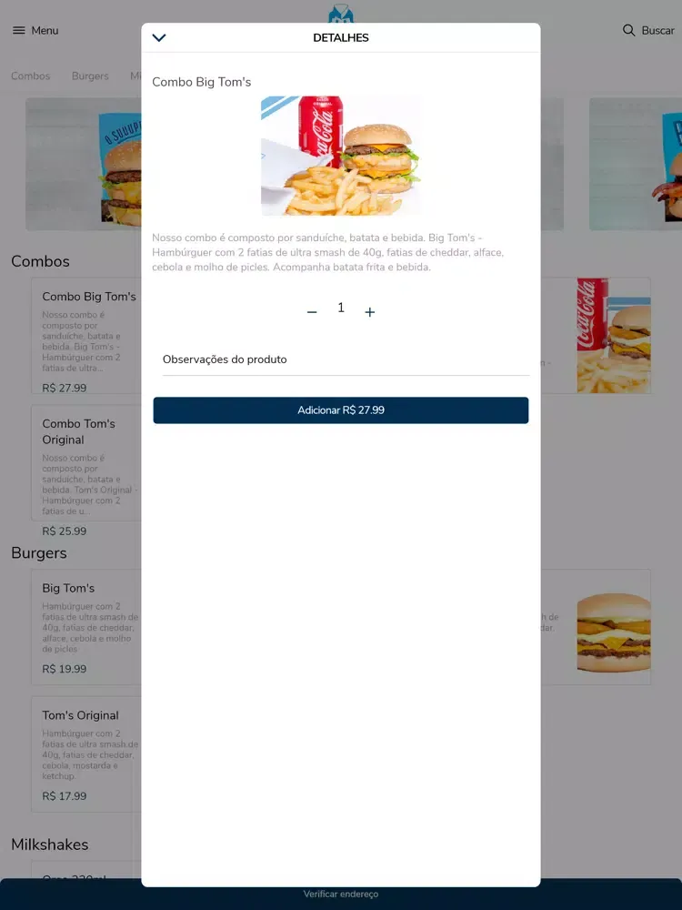 Toms Burger iPad 应用截图
