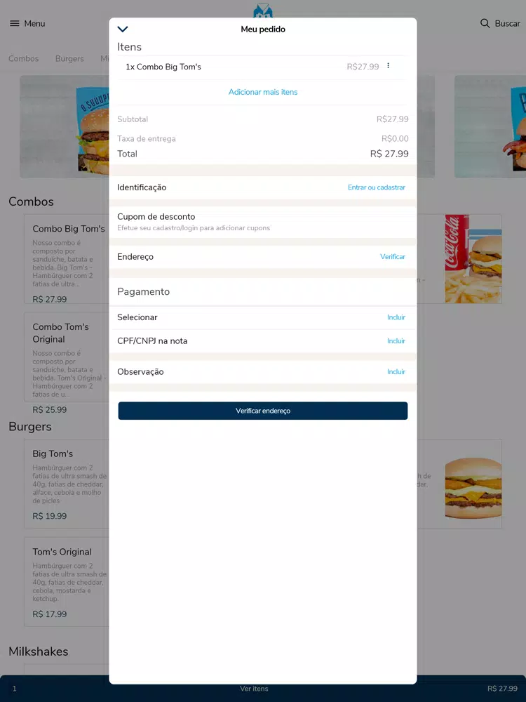 Toms Burger iPad  स्क्रीनशॉट