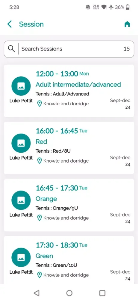 Tangkapan layar Luke Pettit Tennis