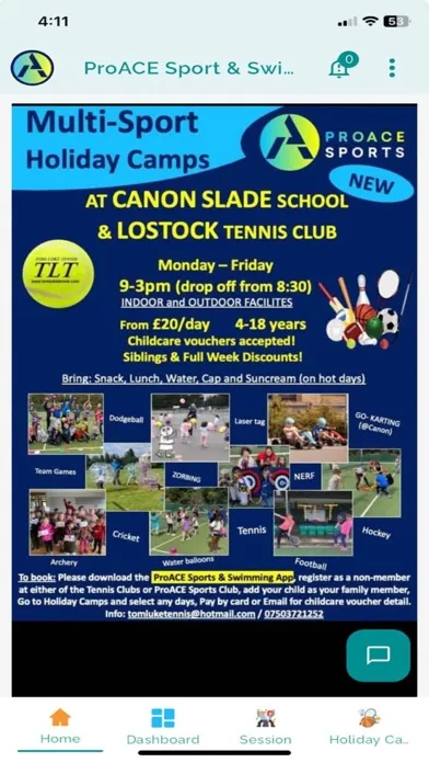 ProACE Sports and Swimming Screenshots