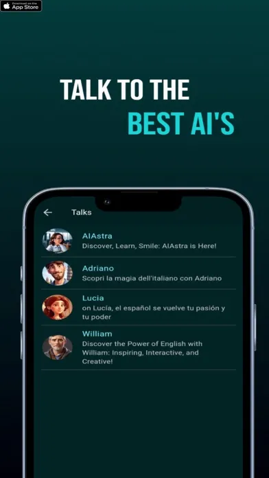 Capturas de tela do Speak AI App