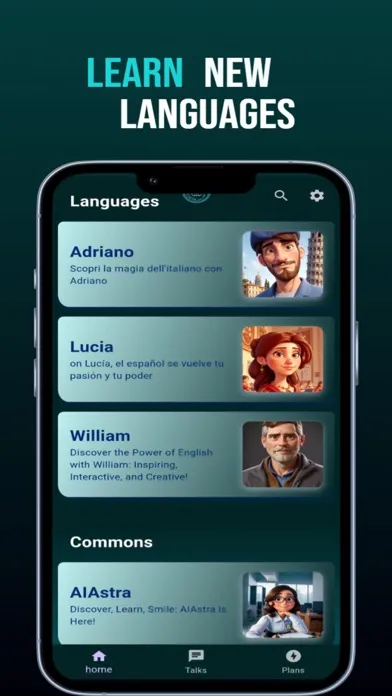 Capturas de tela do Speak AI App