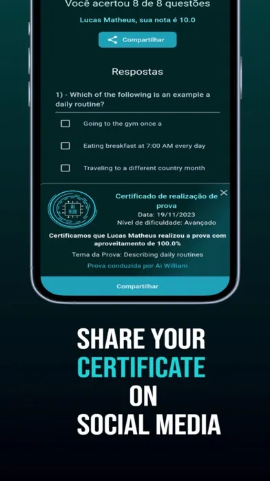 Capturas de tela do Speak AI App