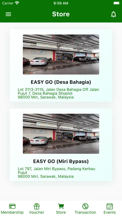 EasyGo Membership Screenshots