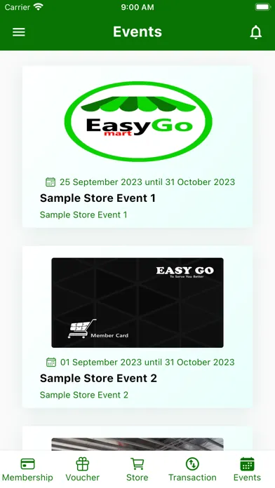 EasyGo Membership Screenshots