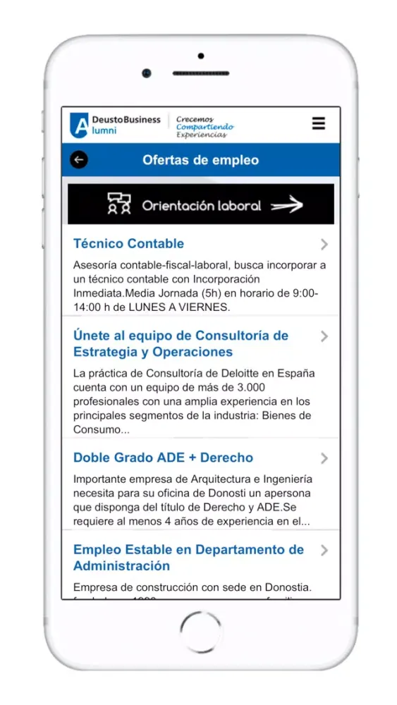 Deusto Business Alumni Screenshots
