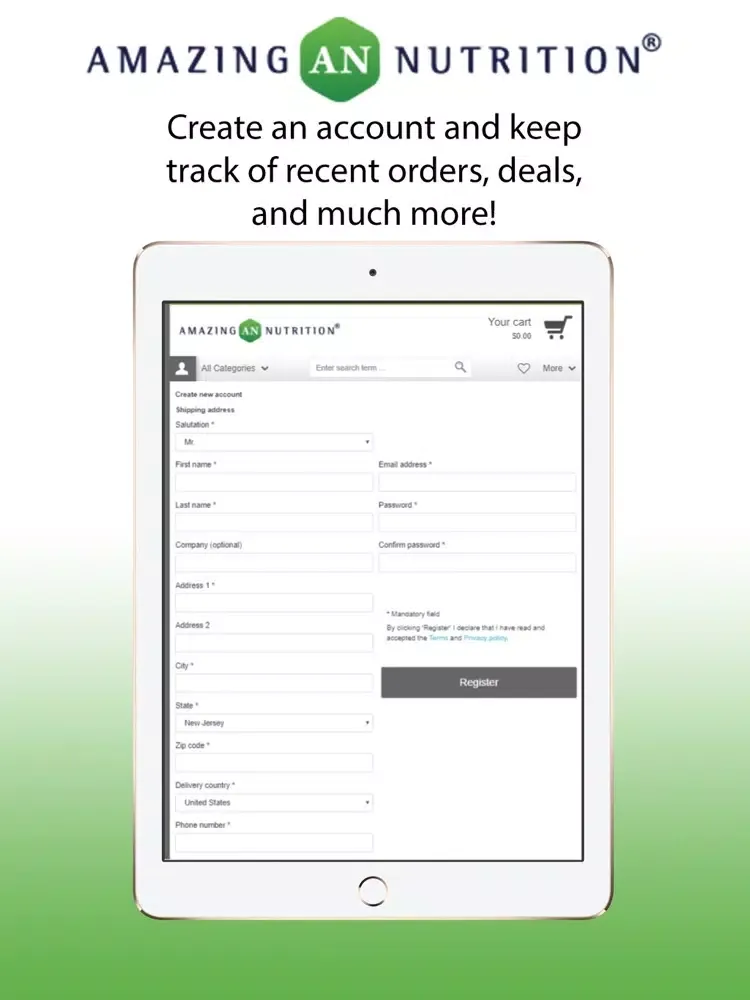 Amazing Nutrition LM360 iPad 应用截图