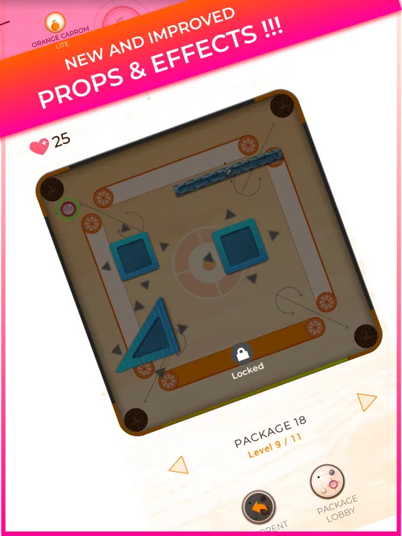 Ảnh chụp màn hình của Trickshot: Orange Carrom Lite iPad 