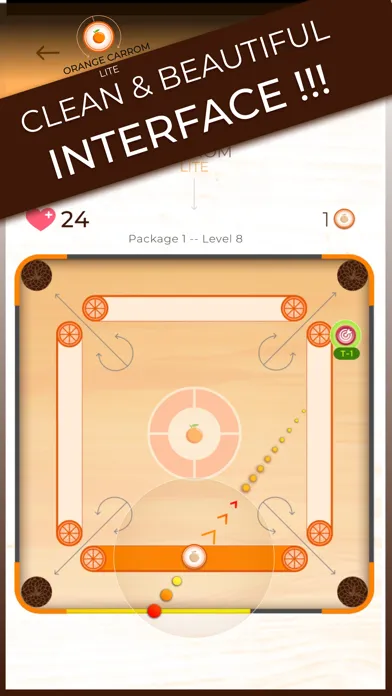Ảnh chụp màn hình của Trickshot: Orange Carrom Lite