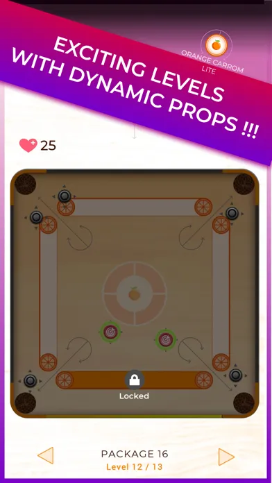 Ảnh chụp màn hình của Trickshot: Orange Carrom Lite