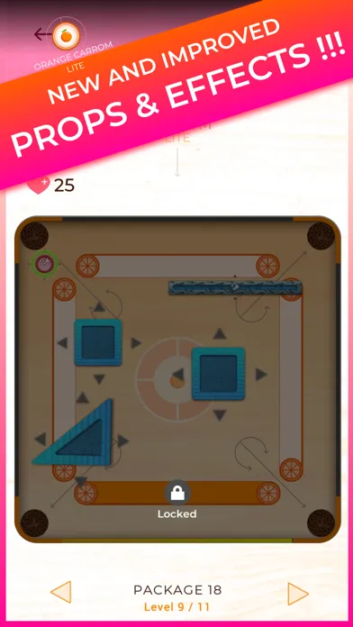 Ảnh chụp màn hình của Trickshot: Orange Carrom Lite