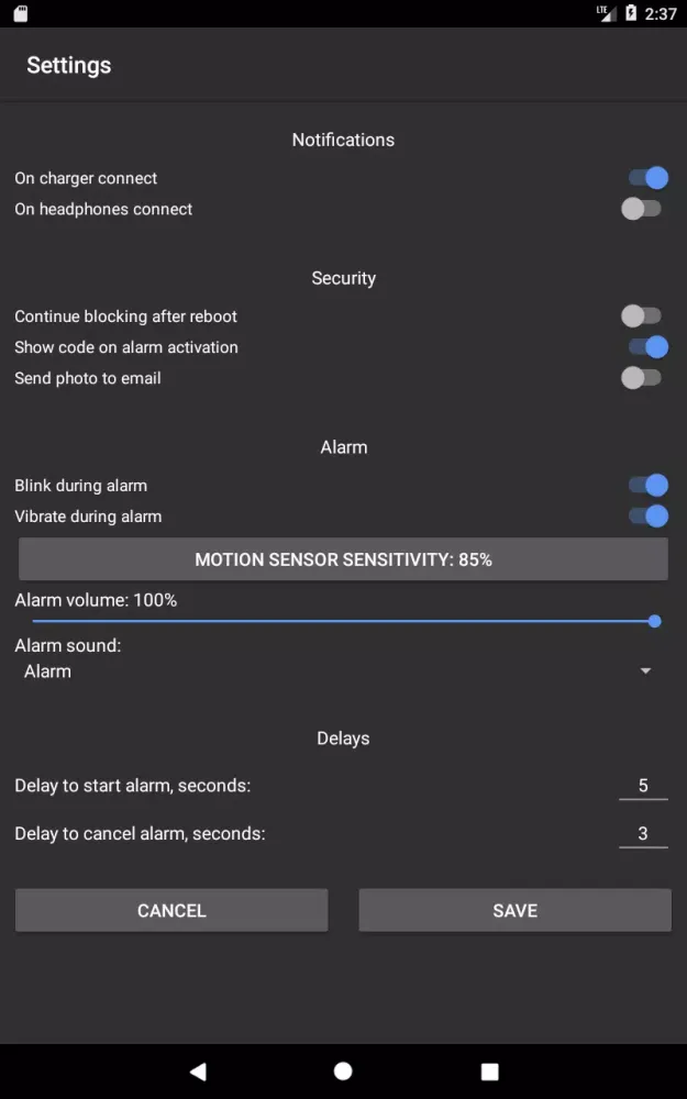 Screenshot di AntiTheft-Alarm