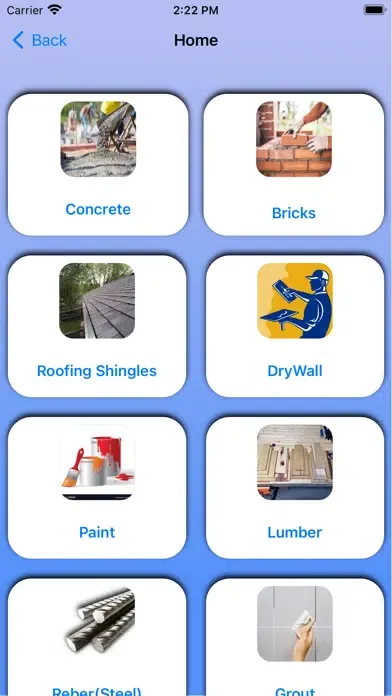 Capturas de tela do Construction Material Estimat
