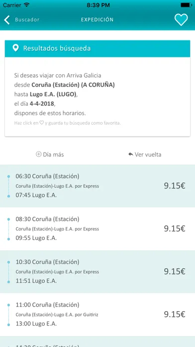 Zrzuty ekranu Arriva Galicia
