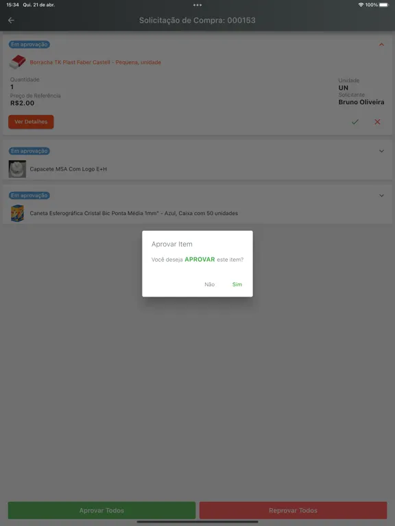 Tangkapan skrin Base-B Approve iPad