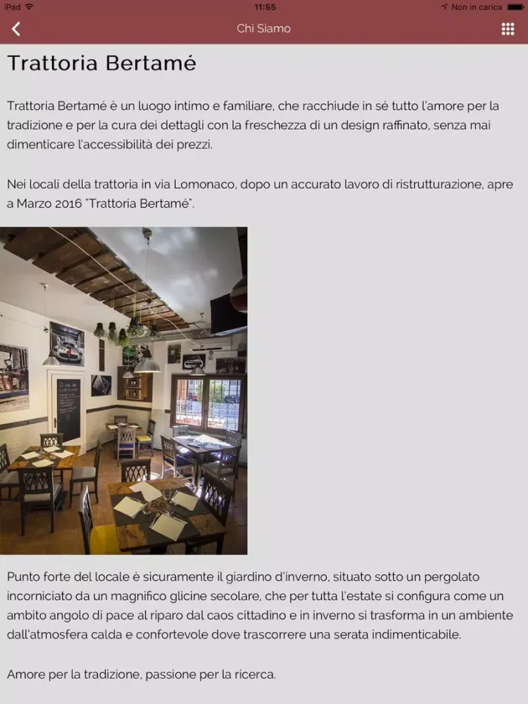 Trattoria Bertamè iPad  স্ক্রিনশট