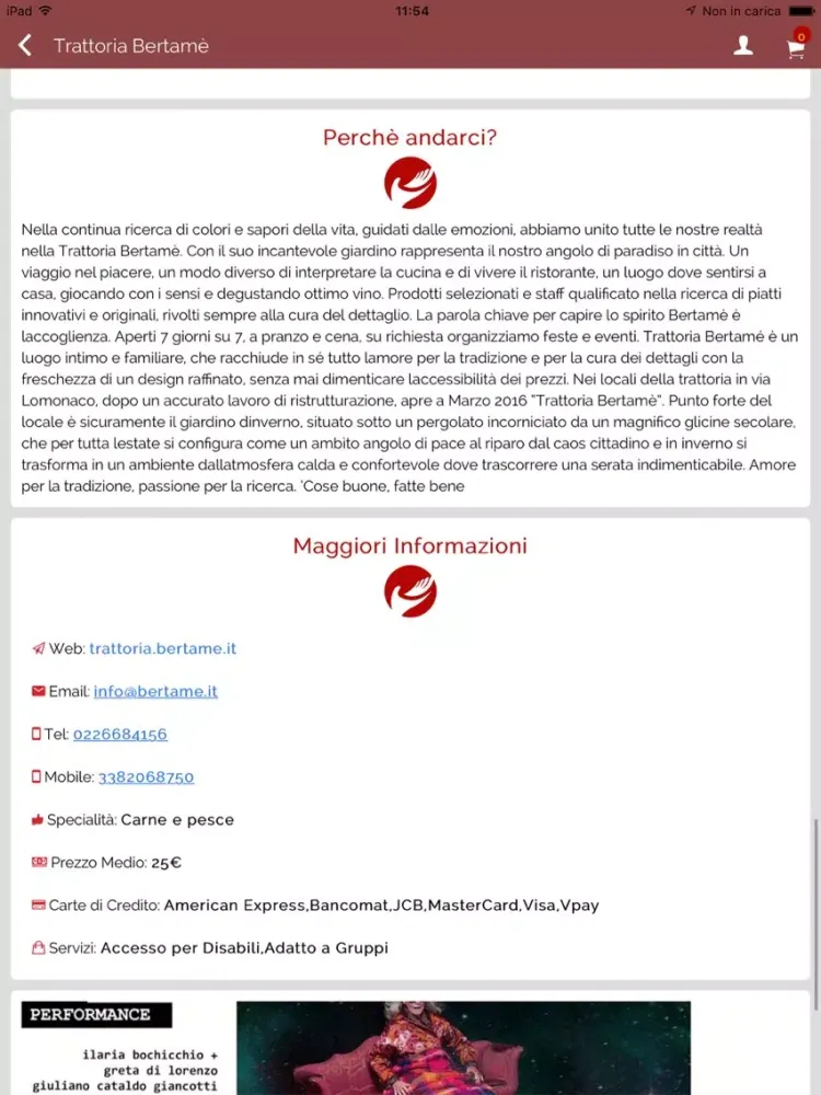 Trattoria Bertamè iPad  স্ক্রিনশট
