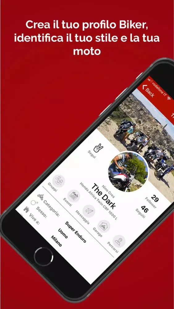 Bikerface app dei motociclisti স্ক্রিনশট