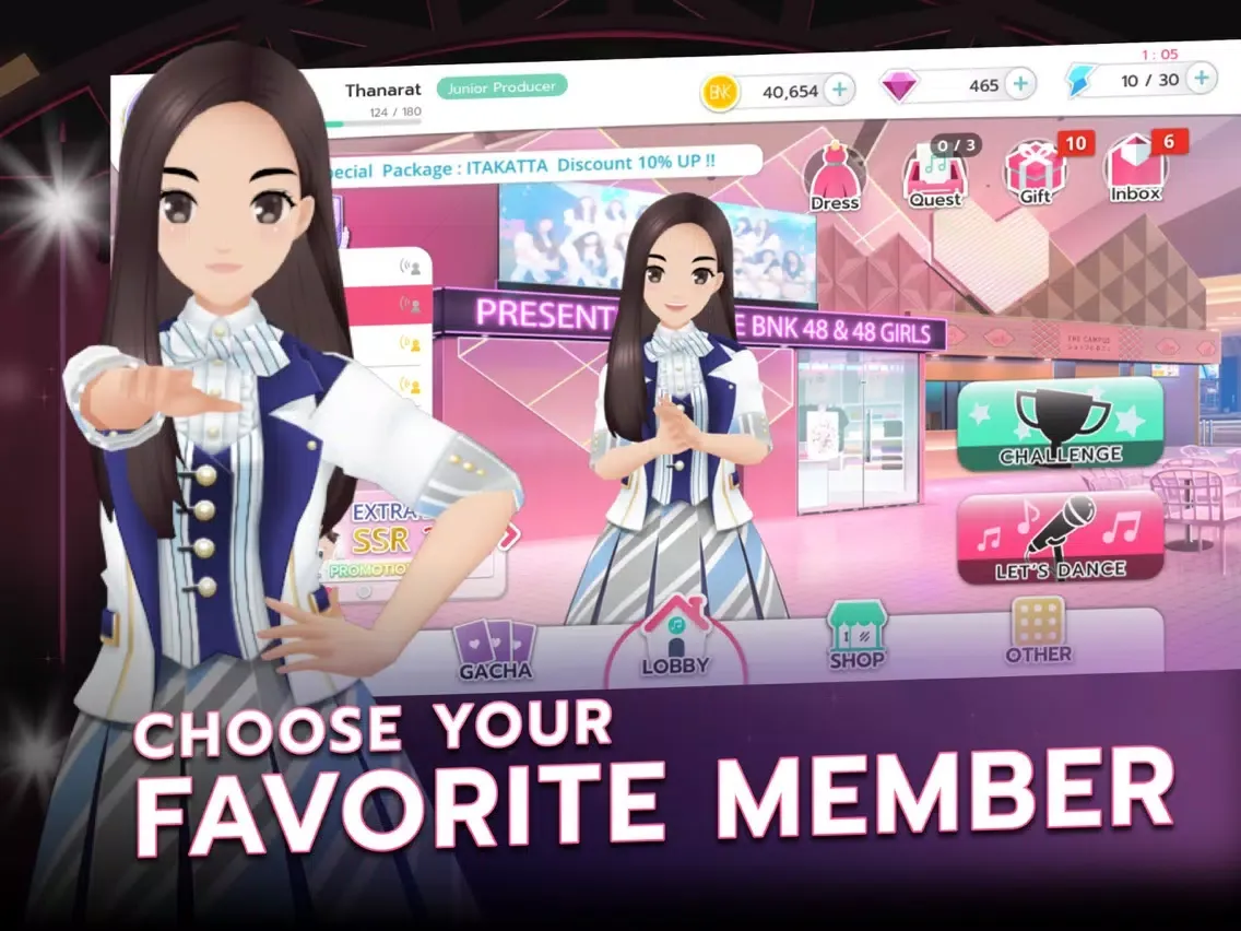 Tangkapan skrin BNK48 Oshi Festival iPad 