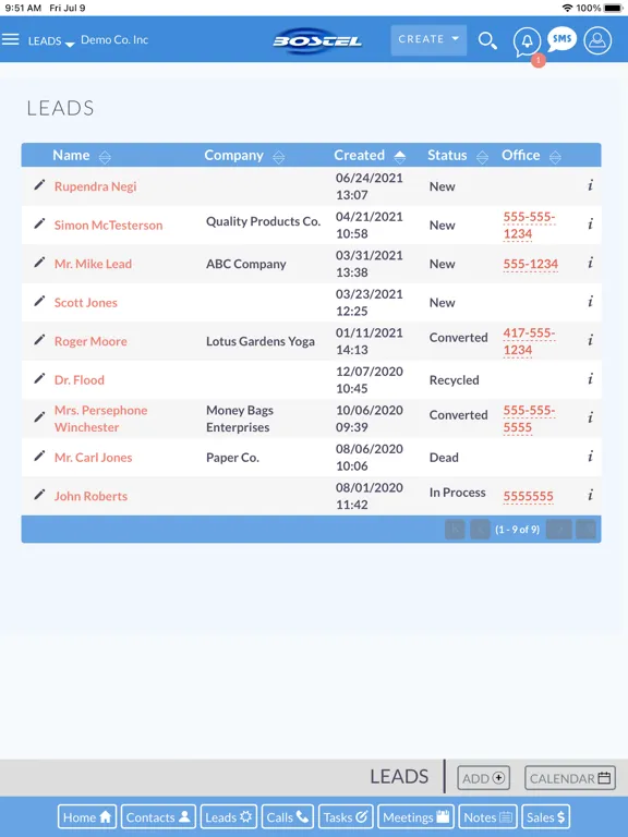 Captures d'écran de Bostel Workgroup CRM iPad 