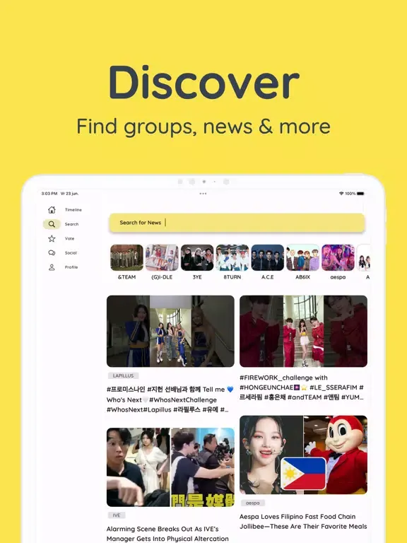 kpoppo: kpop songs, news, chat iPad  স্ক্রিনশট
