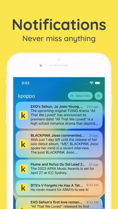 kpoppo: kpop songs, news, chat স্ক্রিনশট