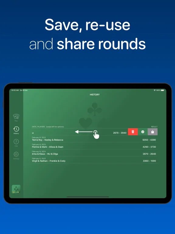 ภาพหน้าจอของ Bridge Score Keeper iPad 